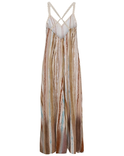 Marta du Chateau - MDCViolette Kjole - Beige Multi